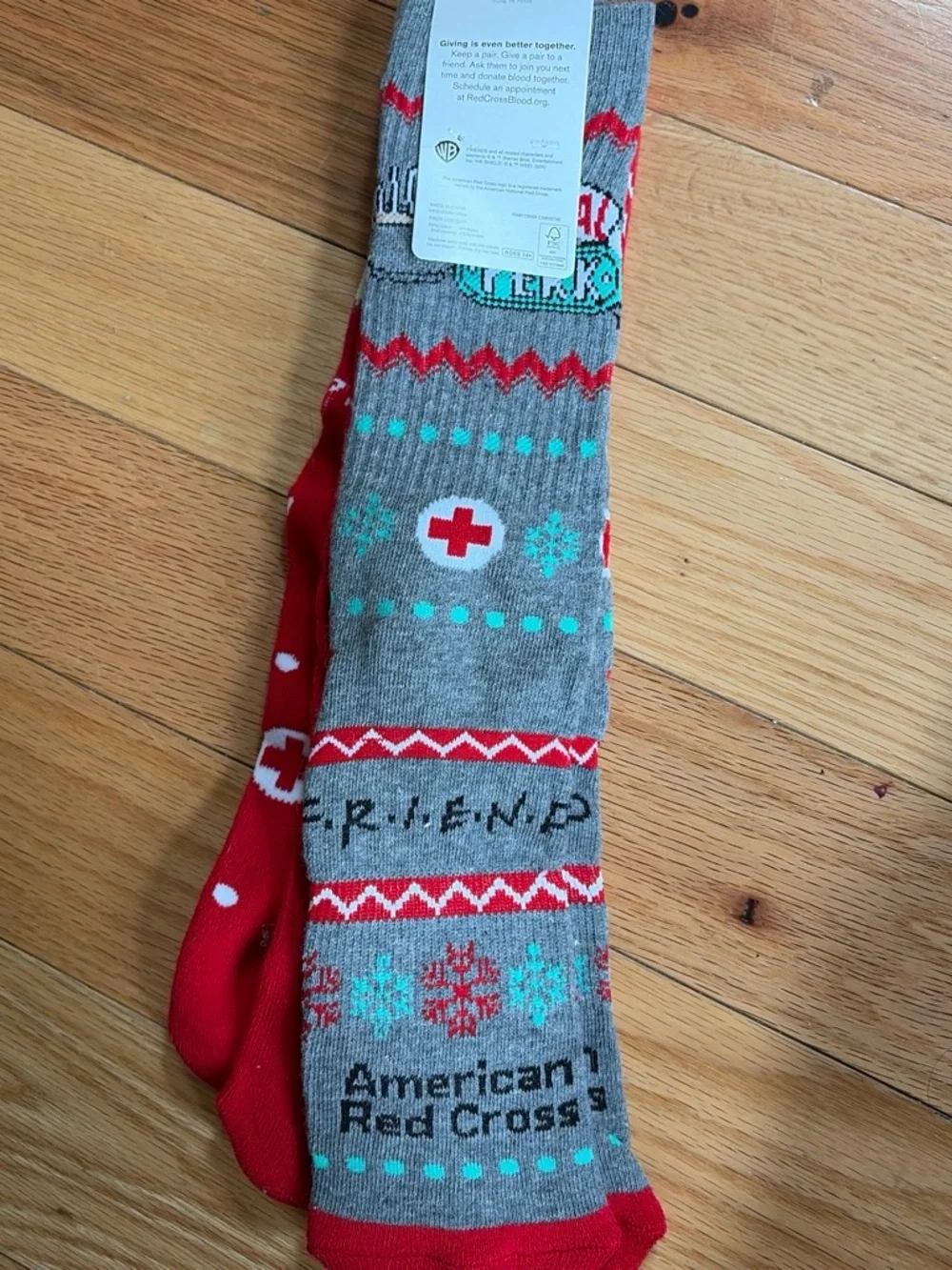x Friends Red Graphic Crew Socks